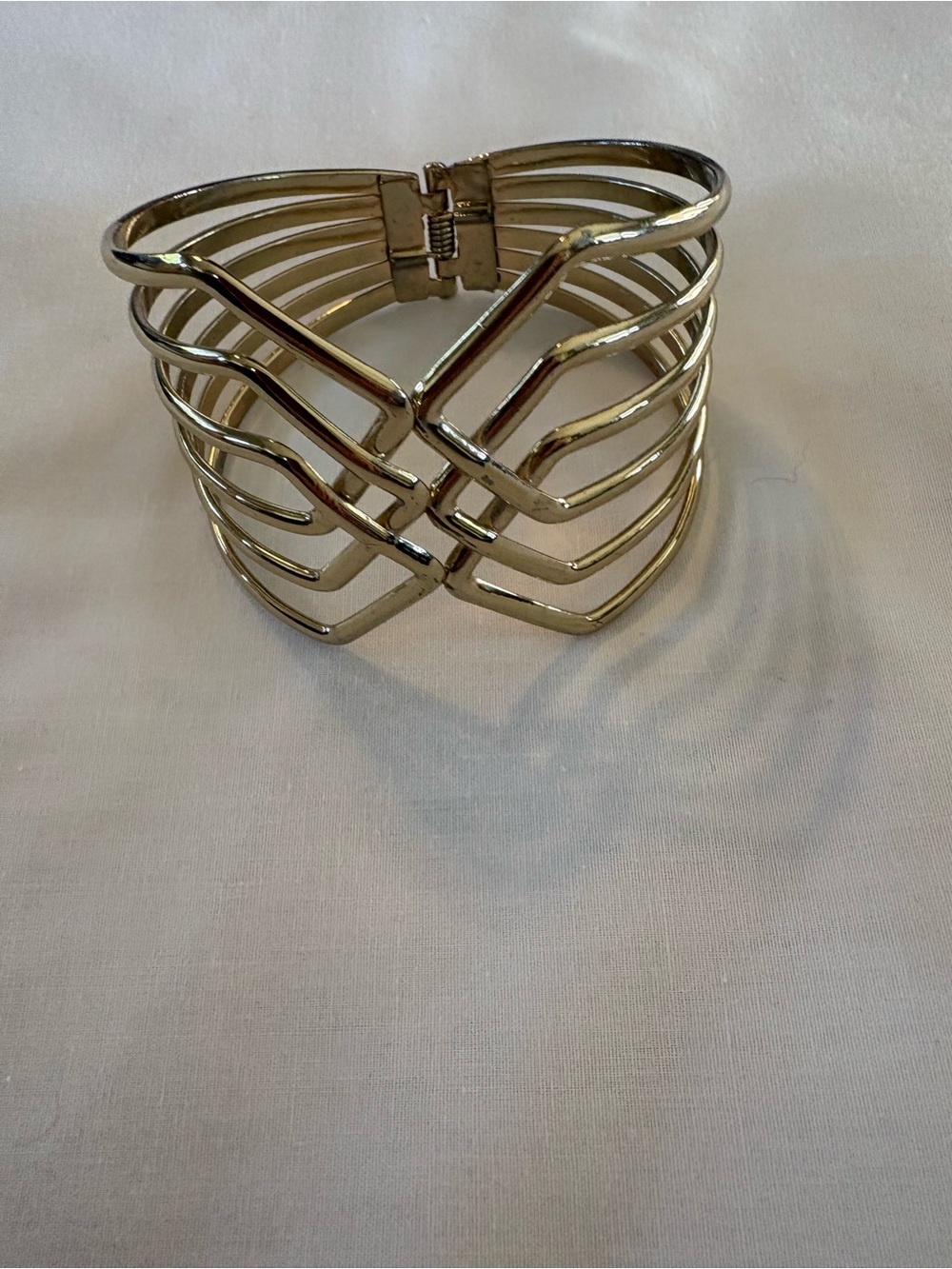 Source Unknown Gold-Tone Multi-Band Cuff Bracelet
